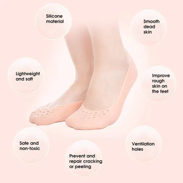 Silicone Anti-Crack Moisturizing Heel Socks